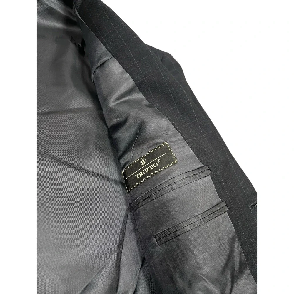 Ermenegildo Zegna TROFEO BLUE PLAID WOOL SPORT COAT, EU 52R / US 42R
